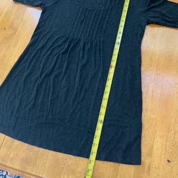 Eileen Fisher Sz S Oversized Blouse Top Charcoal Black Pleated Pullover Stretch - Picture 7 of 8